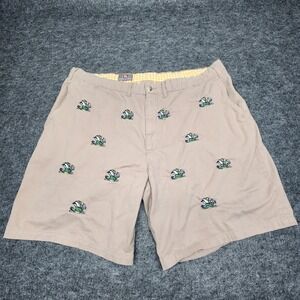 Pennington Bailes Notre Dame Fighing Irish Embroidered Chino Khaki Shorts 44 Tan